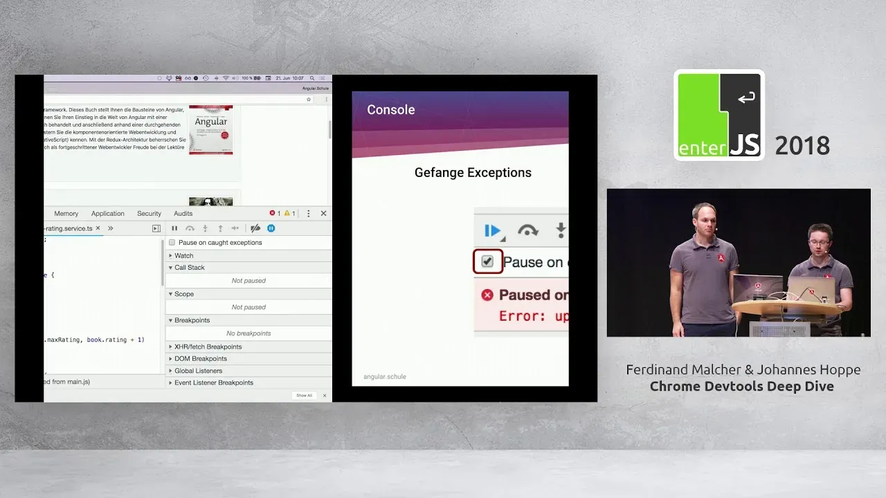 Vorschaubild: enterJS 2018: Chrome Devtools Deep Dive (Ferdinand Malcher und Johannes Hoppe)